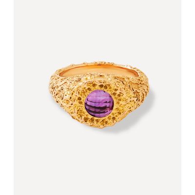 Anel pinky ring Marla Aaron self involved gritty de ouro com ametista